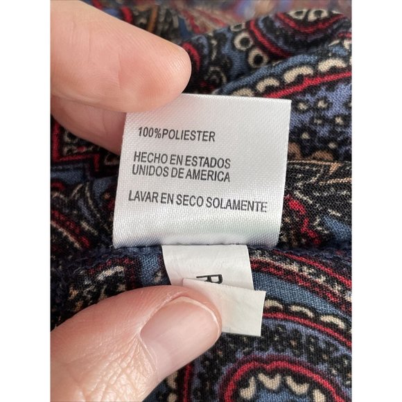 Gianni Bini Shorts Romper navy blue maroon paisley One Piece Womens Sm made USA‎ - Picture 8 of 8